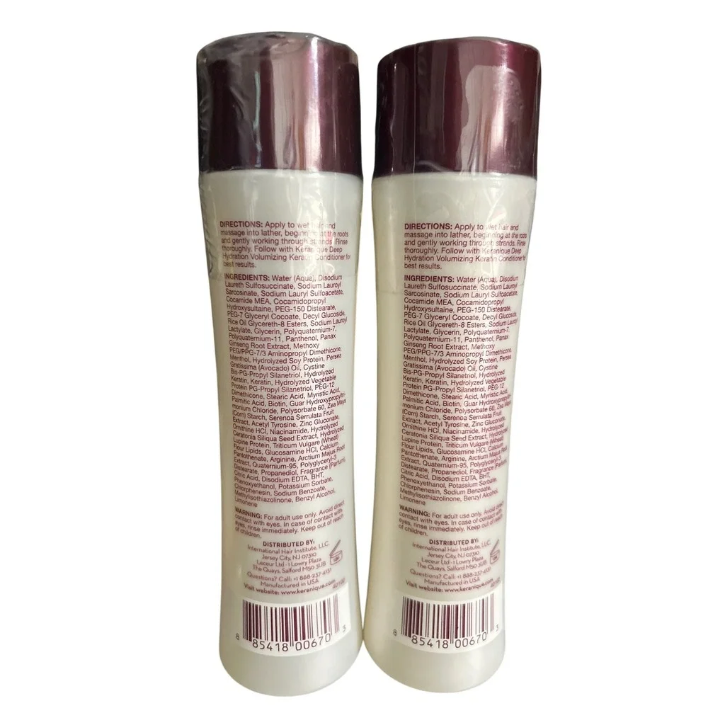 Keranique Scalp Stimulating Shampoo Deep Hydration 8 fl oz Lot of 2 New Sealed